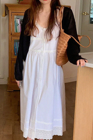 sleeveless V-neck midi dress