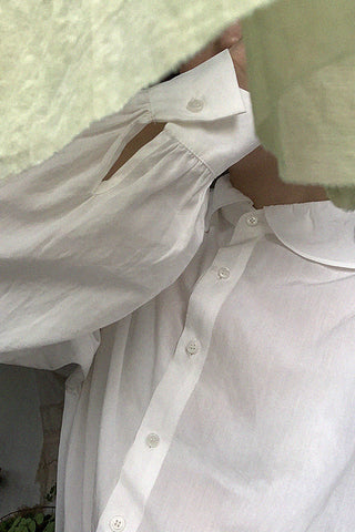 lotus leaf collar tencel shirt
