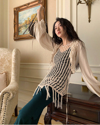 tassel knitted vest