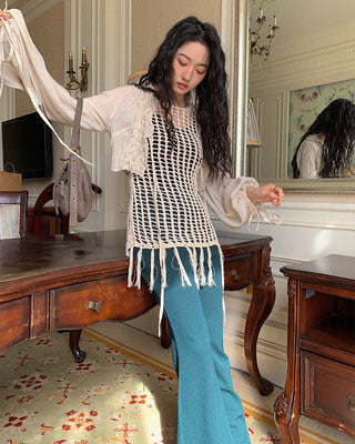 tassel knitted vest