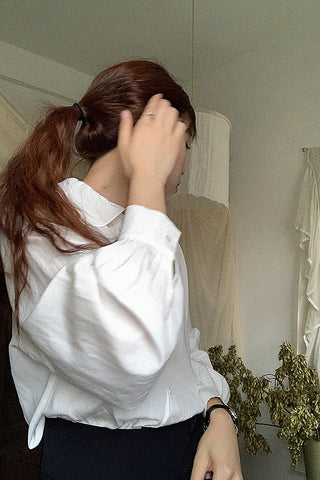 lotus leaf collar tencel shirt