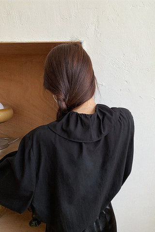 lotus leaf collar tencel shirt