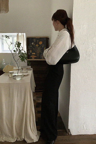lotus leaf collar tencel shirt