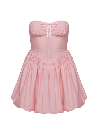 Melaina Bubble Hem Mini Dress Pink