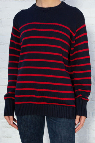 Brianna Cotton Thin Stripe Sweater