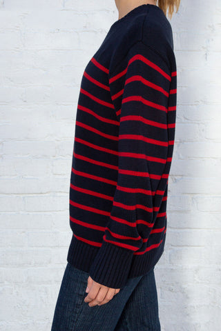 Brianna Cotton Thin Stripe Sweater