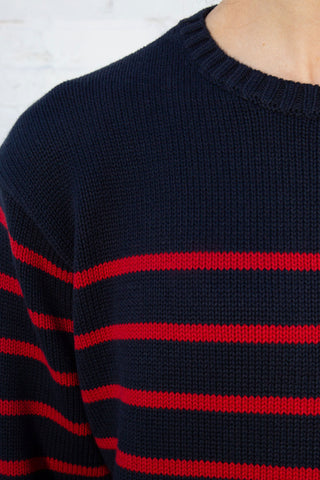 Brianna Cotton Thin Stripe Sweater