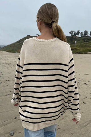Brianna Cotton Thin Stripe Sweater