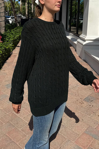 Brianna Cotton Cable Knit Sweater