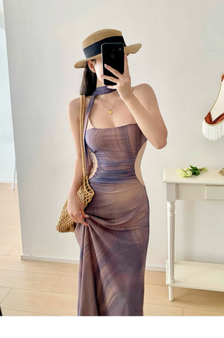 purple off-shoulder dress Dress
