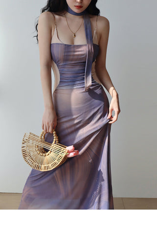 purple off-shoulder dress Dress