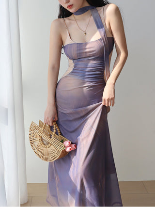purple off-shoulder dress Dress
