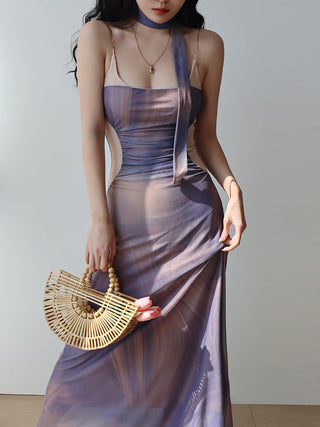 purple off-shoulder dress Dress