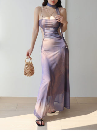 purple off-shoulder dress Dress
