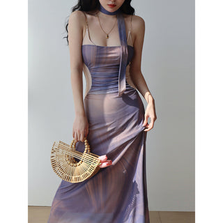 purple off-shoulder dress Dress