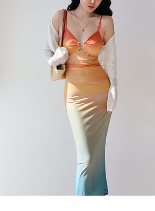 mesh printing slip Dress