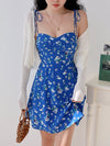 blue floral slip Dress