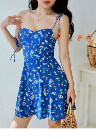blue floral slip Dress