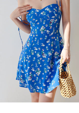 blue floral slip Dress