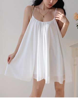 white halter pleated Dress