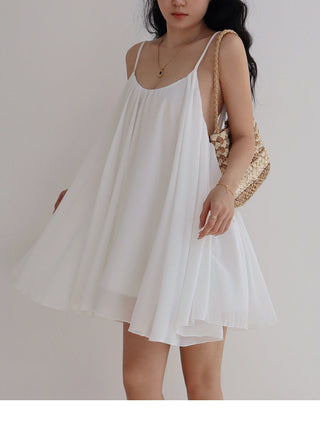 white halter pleated Dress