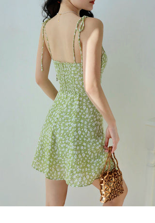 green floral slip Dress
