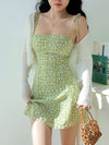 green floral slip Dress