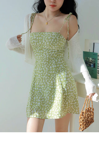 green floral slip Dress