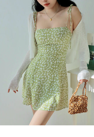 green floral slip Dress