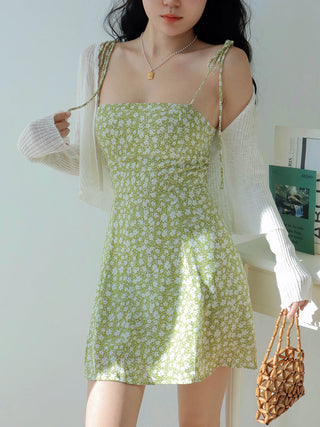 green floral slip Dress