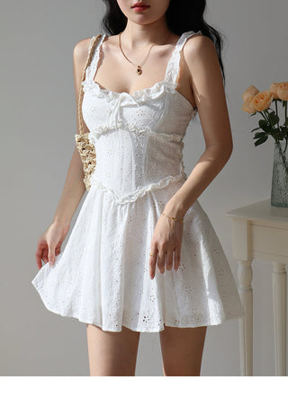 white lace suspender Dress