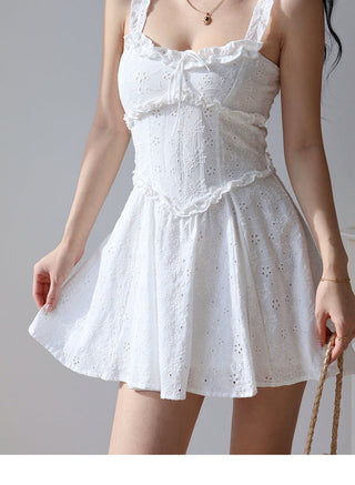 white lace suspender Dress
