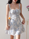 blue porcelain suspender Dress