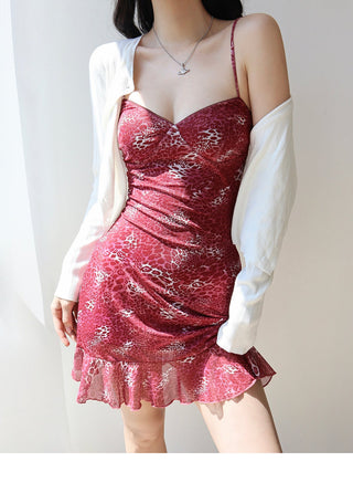 red mesh suspender Dress