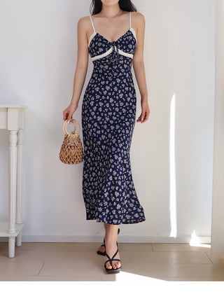 dark blue floral dress