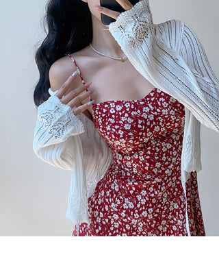 lace V-neck cardigan