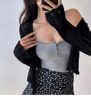 lace V-neck cardigan