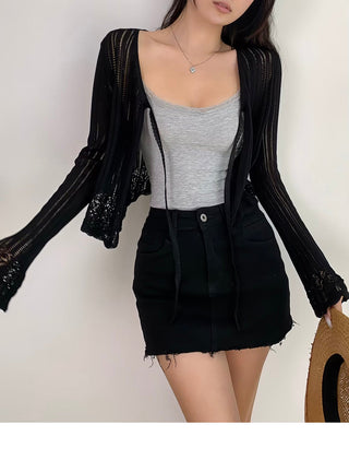 lace V-neck cardigan