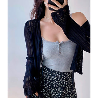 lace V-neck cardigan