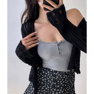 lace V-neck cardigan