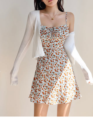 vintage floral suspender Dress