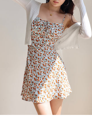 vintage floral suspender Dress