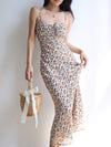vintage floral suspender Dress