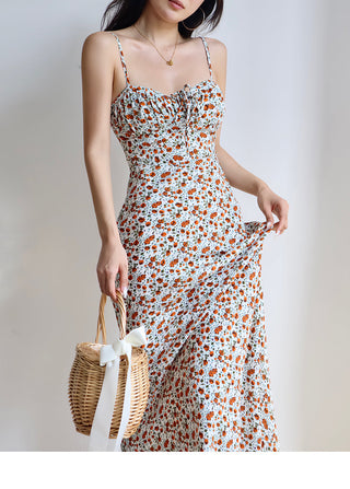 vintage floral suspender Dress