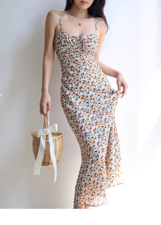 vintage floral suspender Dress