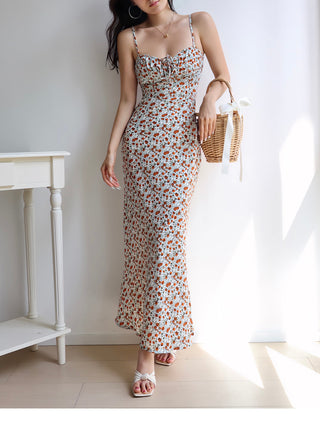 vintage floral suspender Dress