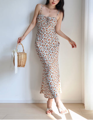 vintage floral suspender Dress