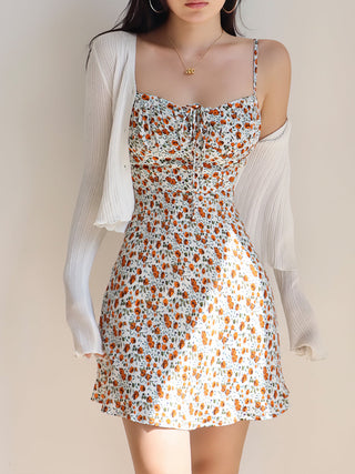 vintage floral suspender Dress