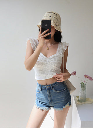 lace waist slimming tops