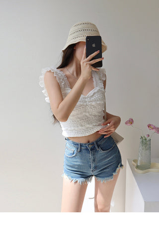lace waist slimming tops